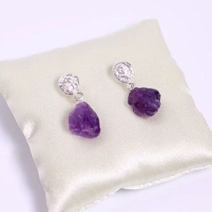 Stříbrné náušnice 925, ametyst „Intuice“